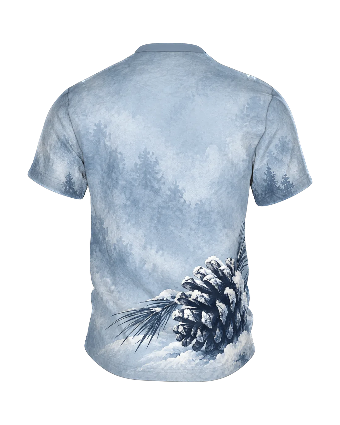 Winterwald Fuchs bei Vollmond T-Shirt: Ruhige Tuschezeichnung, Rückseite