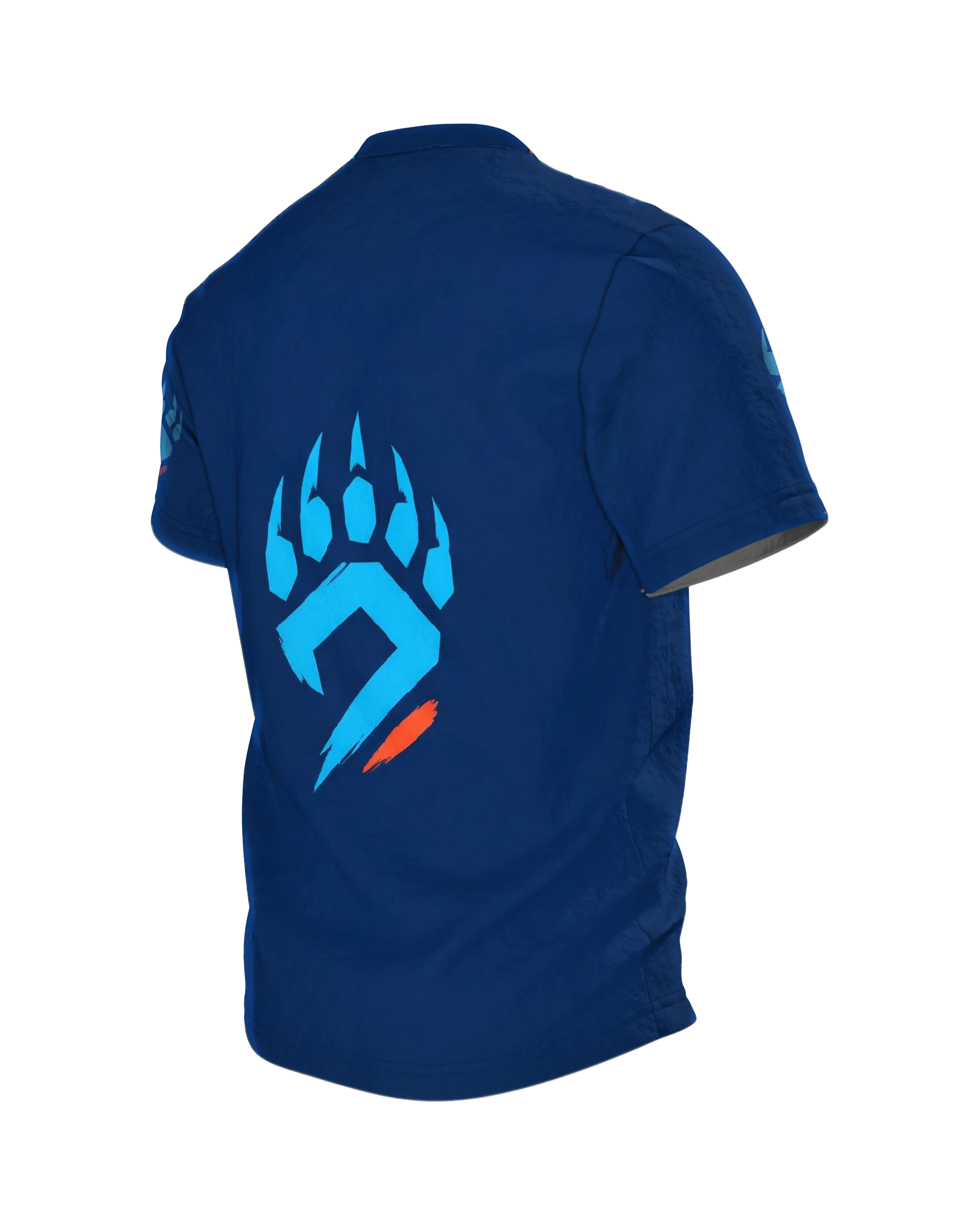Adler Bear Clash T-Shirt: Emblem aus Schwinge, Blitz und Pranke, Rückseite schräg links