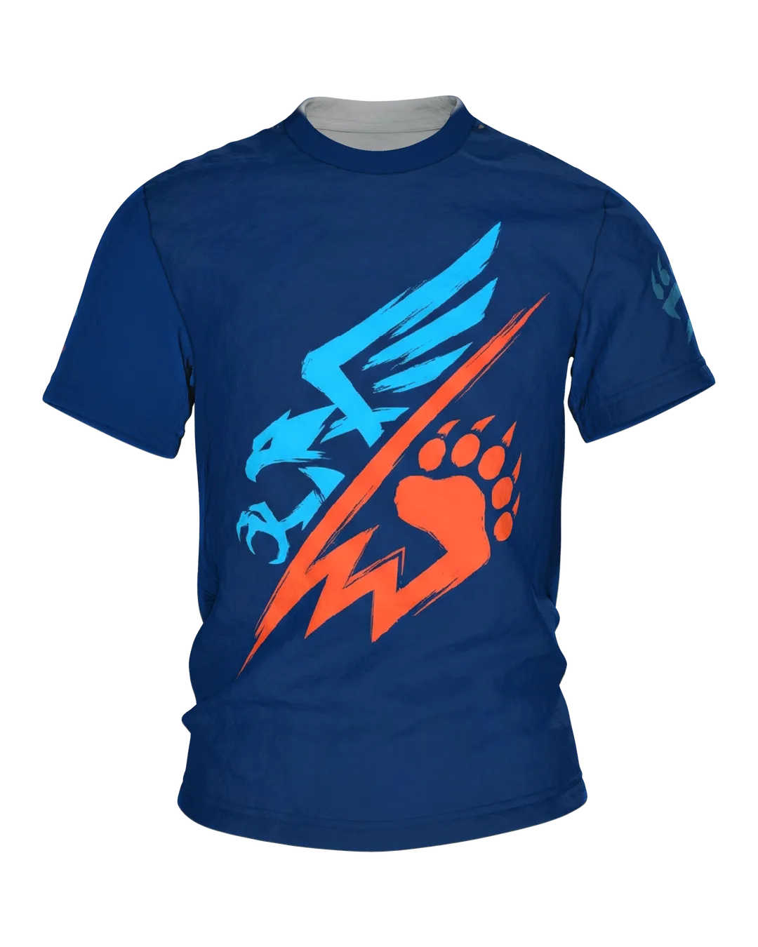 Adler Bear Clash T-Shirt: Emblem aus Schwinge, Blitz und Pranke