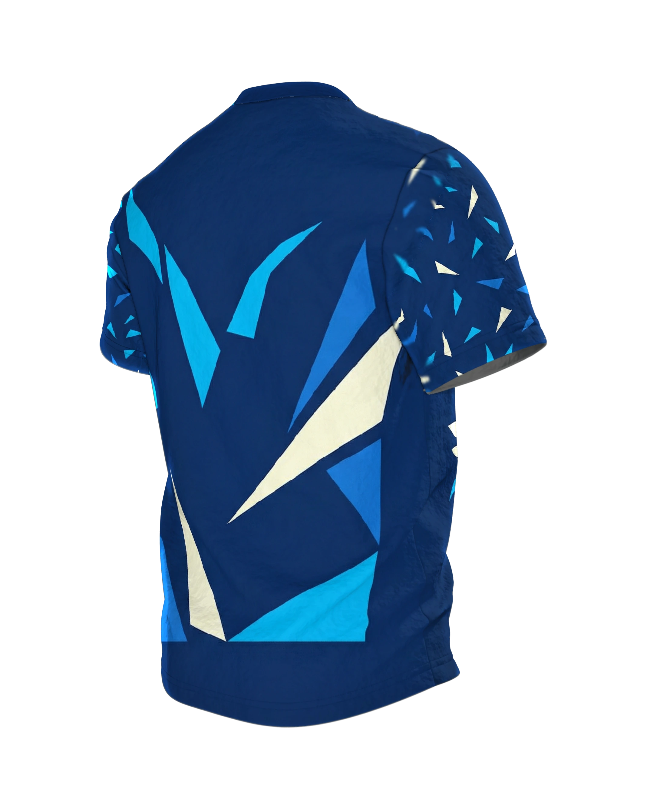 Geometrischer Adler & Bär T-Shirt: Low-Poly Art, Rückseite schräg links