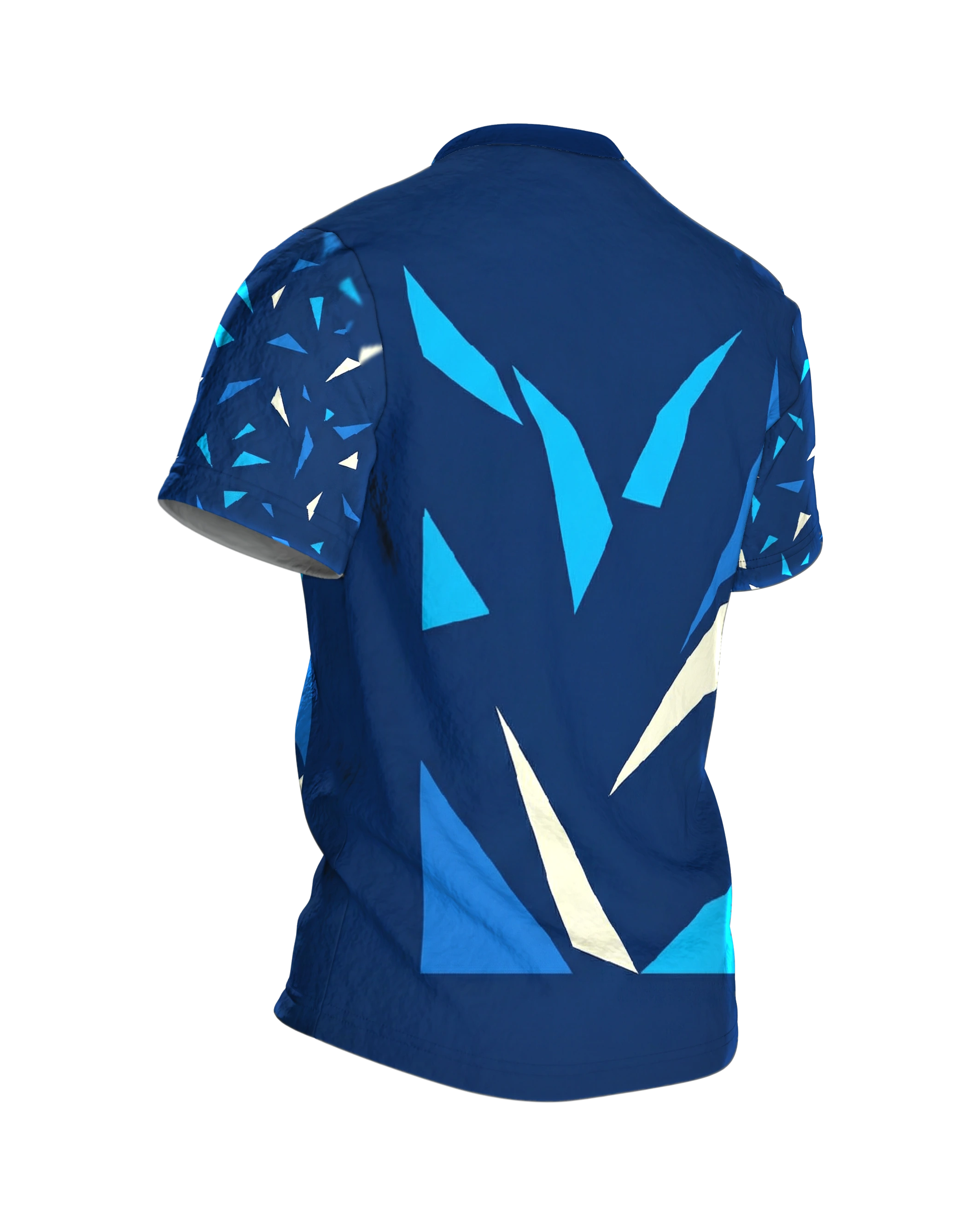Geometrischer Adler & Bär T-Shirt: Low-Poly Art, Rückseite schräg rechts