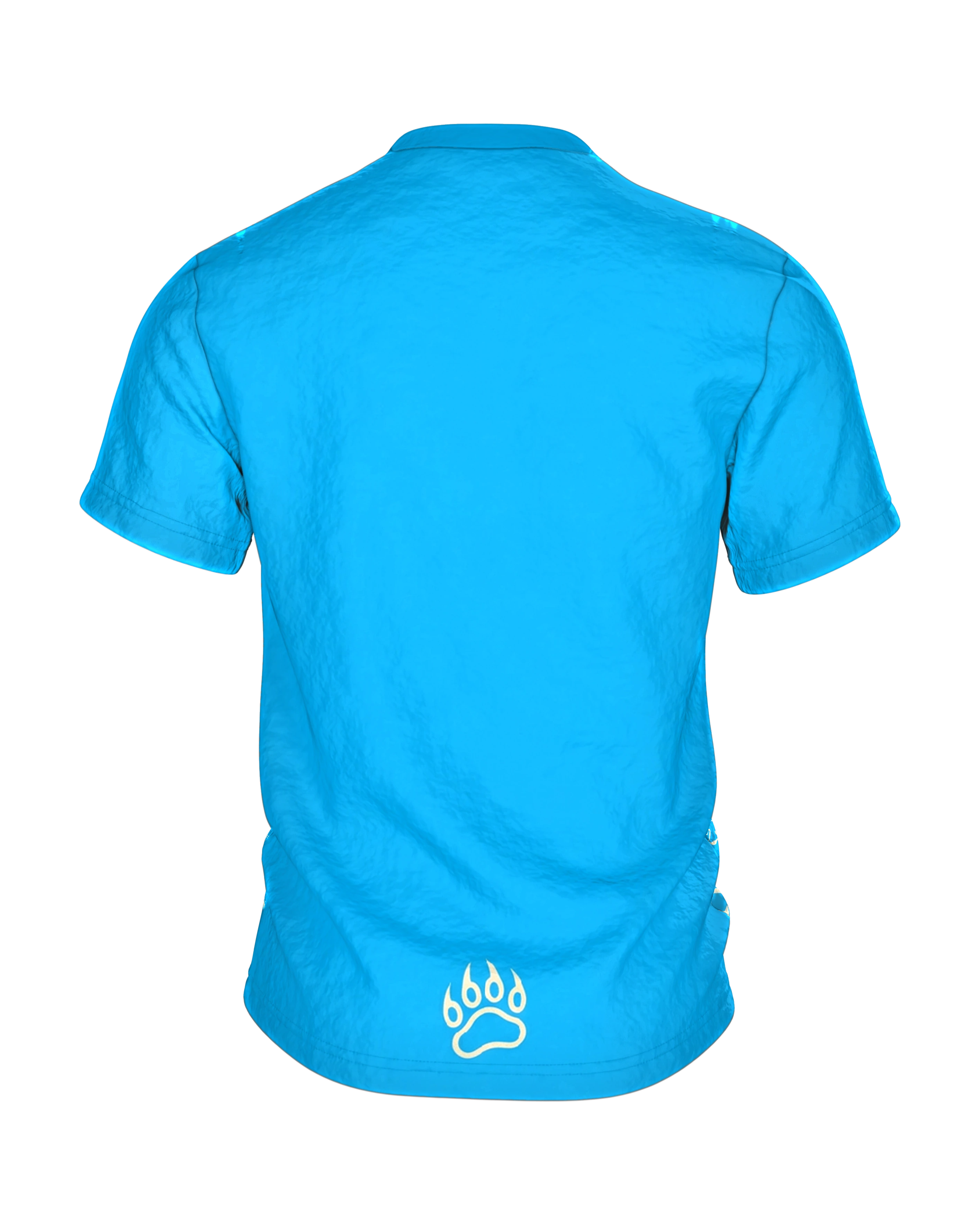 Adler & Bärenpranke T-Shirt: Cyanblaues Naturdesign, Rückseite