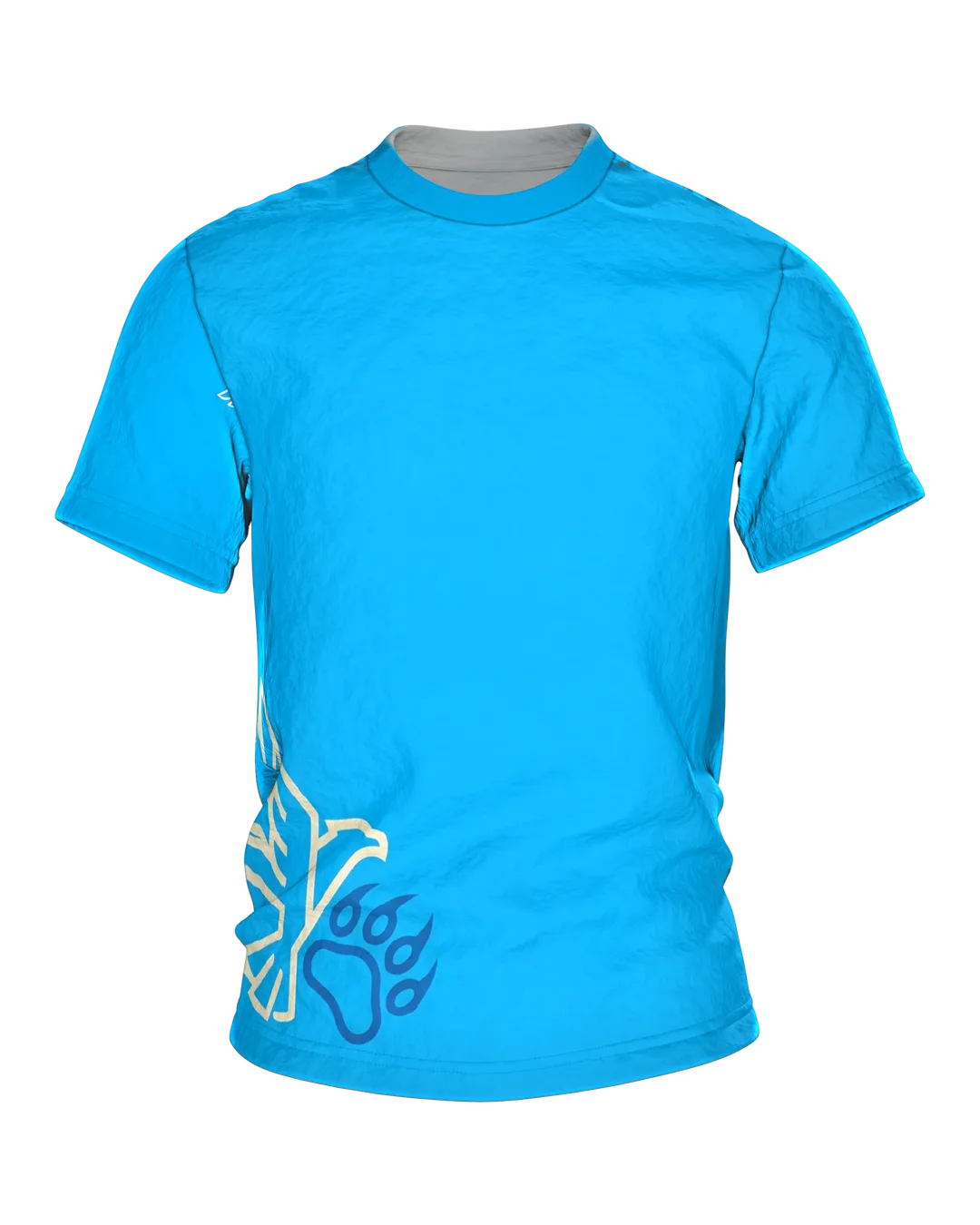 Adler & Bärenpranke T-Shirt: Cyanblaues Naturdesign