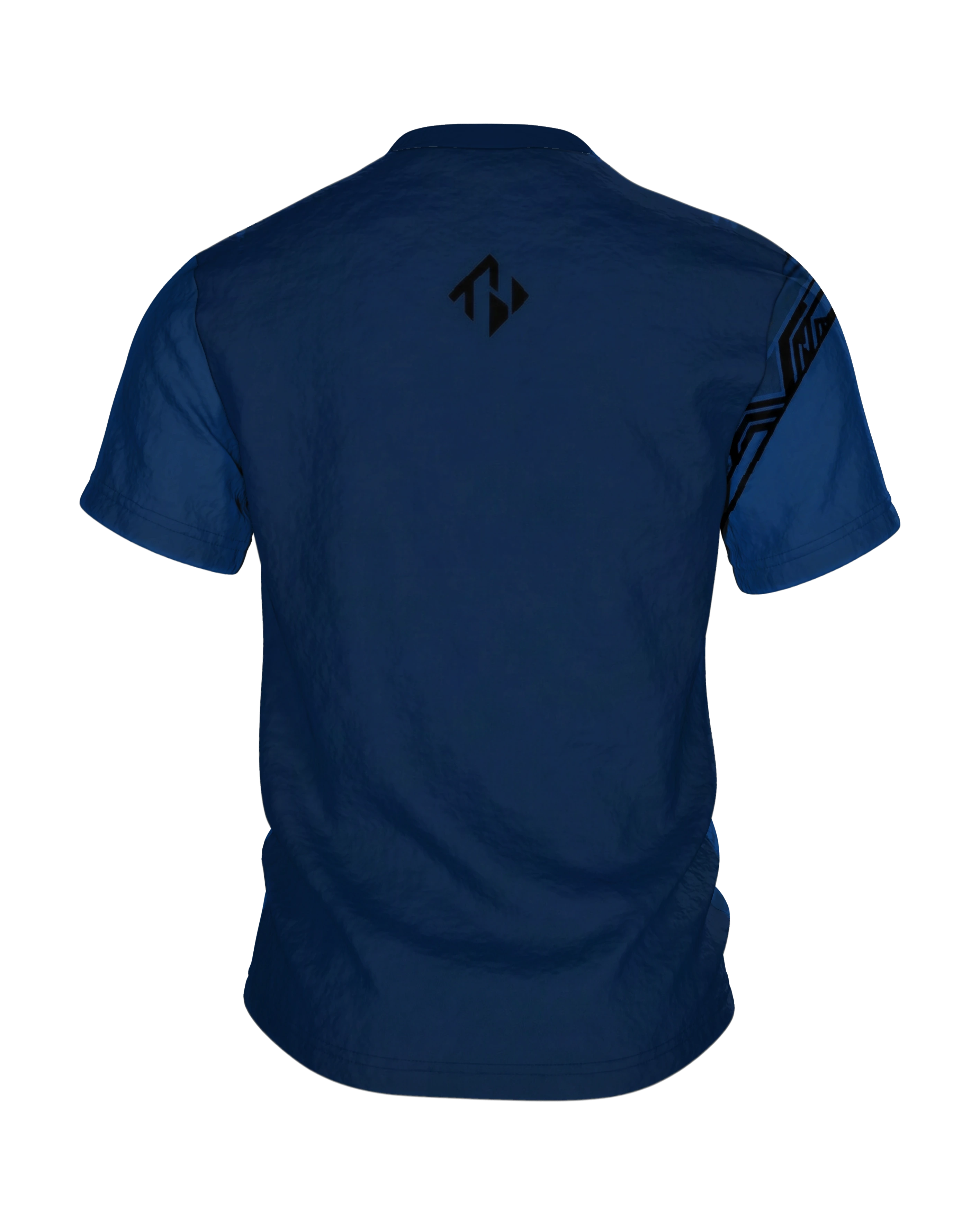 Cyber Adler & Bär T-Shirt: Geometrisches Tech-Design, Rückseite
