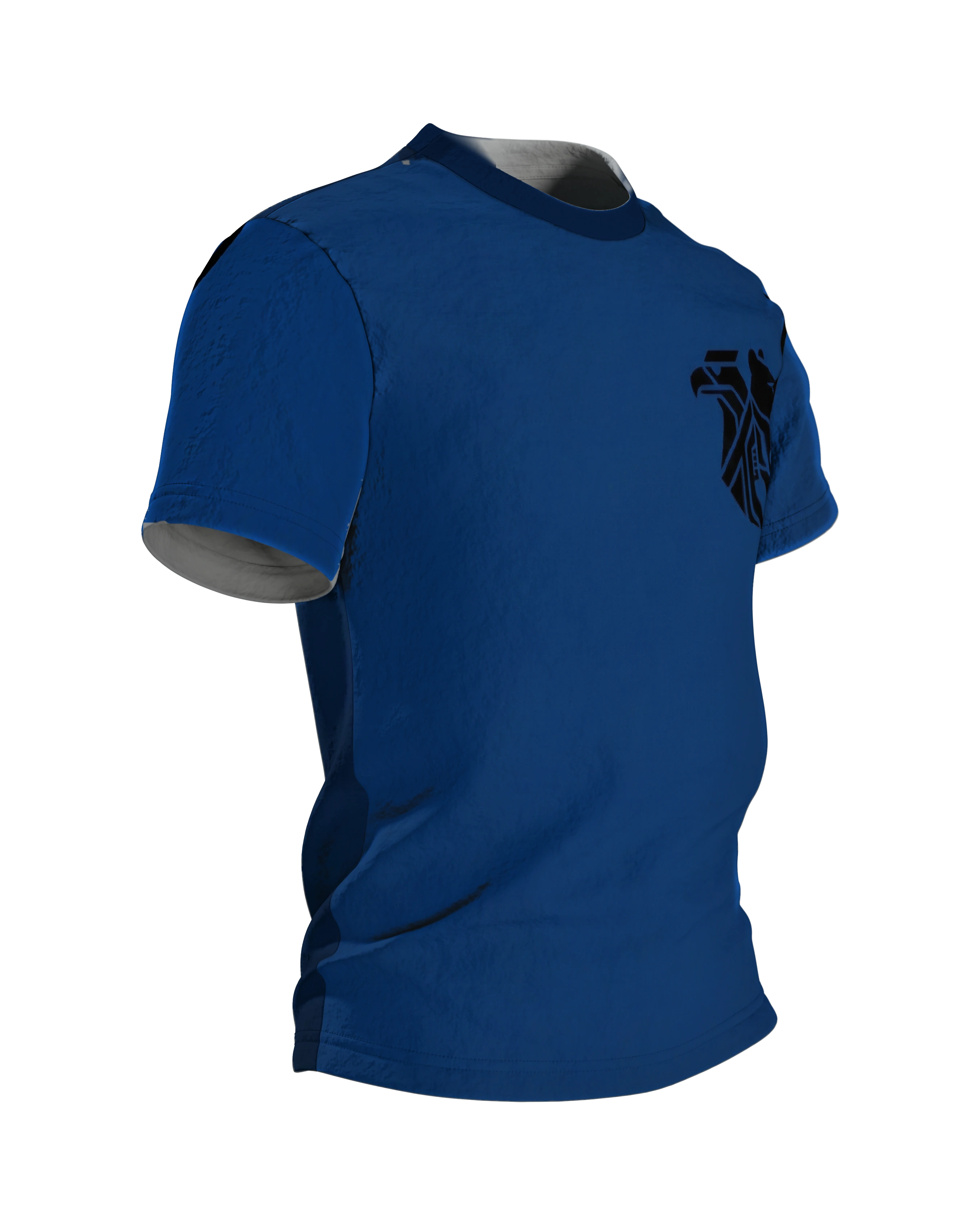 Cyber Adler & Bär T-Shirt: Geometrisches Tech-Design, Seitenansicht links