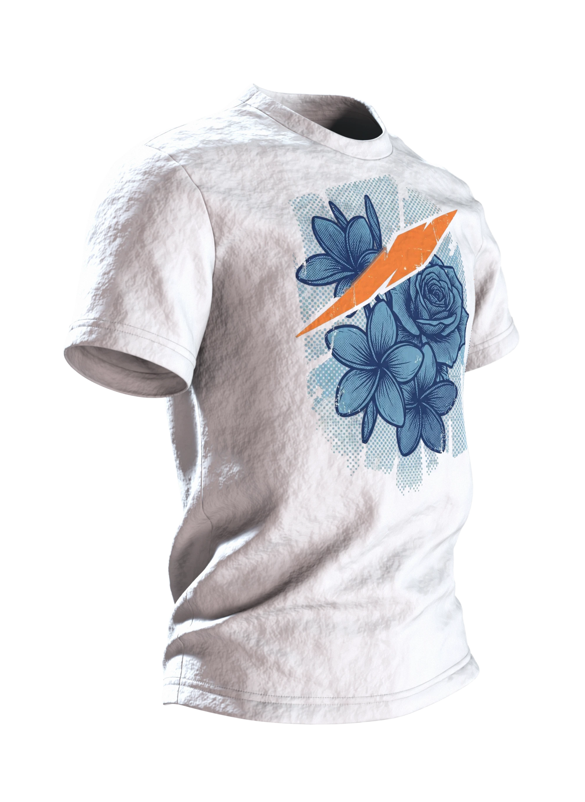 Hawaii Surf Blumen Premium Baumwoll T-Shirt: 90s Retro, Seitenansicht links