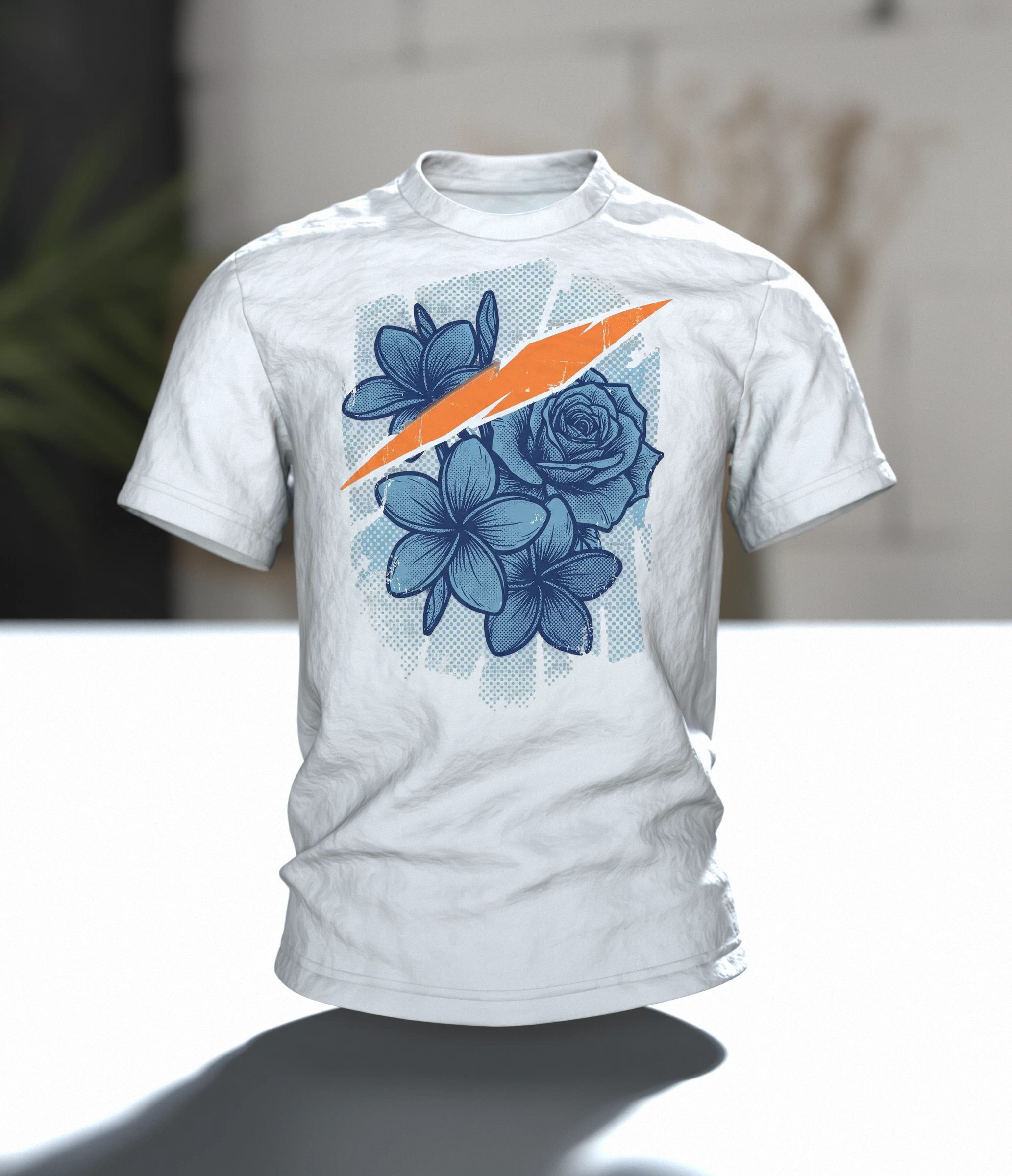Hawaii Surf Blumen Premium Baumwoll T-Shirt: 90s Retro, Im Raum